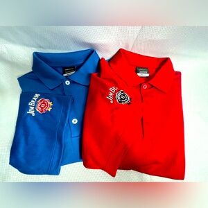 2 Jim Beam / Nike Golf Short Sleeves Shirts Men Large